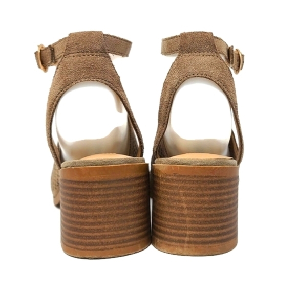 Steve Madden BARLOW 2" Block Heel Open Toe Ankle Booties Size 8.5M Brown - Picture 7 of 8